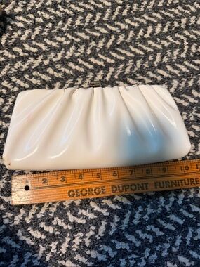 Vintage White Gathered Clutch Wristlet